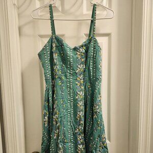 Old Navy Green Floral Tank Dress